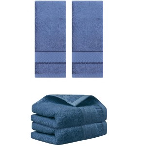 REGALWOVEN 4 Pcs Solid Soft Absorbent Hand Towel for Bathroom 14" x 30" - 1 of 4