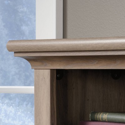 Salt Oak Engineered Wood Computer Desk with Hutch and Drawers