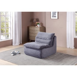 Chic Crate-Soft Compression Bean Bag Lounge Chair – Recliner for Living Room & Bedroom, Stylish Gray Accent Seating with Memory Foam Padding - 1 of 4