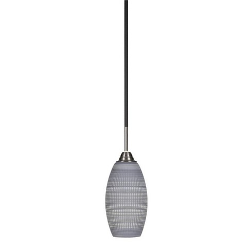 Toltec Lighting Paramount 1 - Light Pendant in  Matte Black/Brushed Nickel with 5.5" Gray Matrix Shade - image 1 of 1