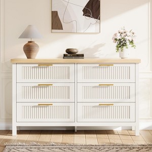 COZONY 45" 6 Drawer Dresser for Bedroom, Wooden Chest of Drawers with Clothes Storage, Tall Chest Organizer for Living Room & Hallway - 1 of 4