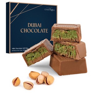 Eastanbul Dubai Chocolate Bar Pistachio, 11.3oz, Premium Pistachio Dubai Chocolate Bar, 16 Pieces - 1 of 4