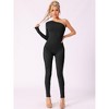Allegra K Women's Off-Shoulder Slim Fit Soft Breathable Long-Sleeved Full Length Body Shapers - 4 of 4