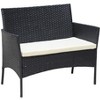 Sapphtopaz Patio Furniture Set Wicker Patio Chairs Sofa Set with Cushion and Coffee Table with Glass Table Top Outdoor Chairs for Garden - 3 of 4