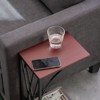 Disassembly Single Layer Density Board Iron C-shape Table Cross Line Brown Density Board PVC Black Spraying 30.5*21*54cm Side Table - 3 of 4