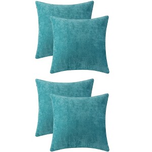 Unique Bargains Solid Chenille Soft Couch Sofa Home Decor Throw Pillow Covers 4 Pcs - 1 of 4