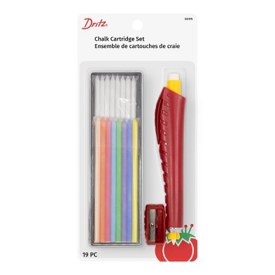 Dritz Marking Chalk Cartridge Set: Compact Sewing Kit with Storage Case, Sewing Supplies, Travel Size