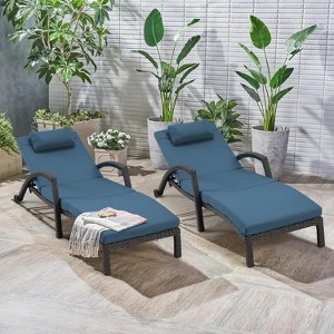 EROMMY Rattan Chaise Lounge Chairs Set of 4 - 1 of 4