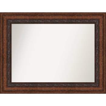 48" x 37" Non-Beveled Decorative Bathroom Wall Mirror Bronze - Amanti Art