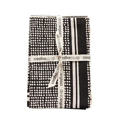 Cotton Tea Towels Set of 3 - Black - 3R Studios