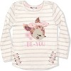 Nannette Girl's 3 Piece Striped and Dotted Graphic Printed Long Sleeve Shirt and Leggings with Hair Scrunchie Set, Be-You, White, Light Pink / Size 6X - 3 of 4