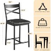 Bar Stools Set, Upholstered Kitchen Bar Stools with Backrest & Footrest, Counter Height Barstools with Thick Cushion for Kitchen Island Counter Bar - 2 of 4