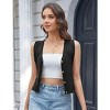 Acekool Women's Sweater Vest – Cropped Button-Up Knit Tank, V-Neck Crochet Fall Top, Sleeveless Layer for Work or Casual - 4 of 4