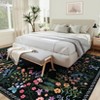 Boho Floral Rugs for Living Room Decor Flower Area Rug Washable Farmhouse Floor Carpet Non Slip Botanical Accent Rug for Nursery Bedroom - 2 of 4