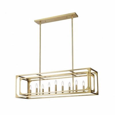 Easton 44'' Rubbed Brass 9-Light Linear Chandelier