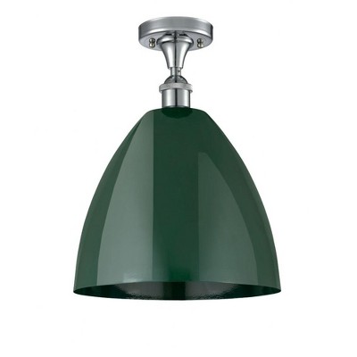 Plymouth Dome - 1 Light Semi-Flush Mount In Industrial Style-14.75 Inches Tall and 12 Inches Wide
