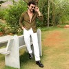 Campus Sutra Men Men's Olive Green Self-Design Striped Shirt - 3 of 3