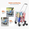 VEVOR Grocery Shopping Cart, 45L Stair Climbing Shopping Cart with 360° Rolling Swivel Wheels, Stair Climber Utility Cart with Tri-Wheels - 4 of 4