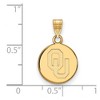Black Bow Jewelry 14k Yellow Gold Oklahoma Sooners NCAA Small Pendant - 2 of 3