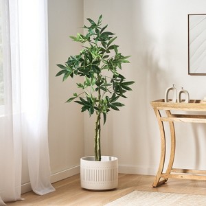 NicBex Artificial Tree 5.2FT Artificial Pachira Aquatica Pachira Macrocarpa Indoor with Natural Wood Trunk for Home, Foyer - 1 of 4