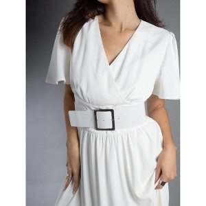 Jess by Meiko Women's Flutter Sleeve Waistband Midi Dress - 1 of 4