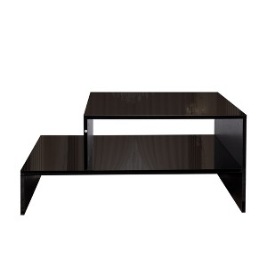 Racxily Modern Coffee Table, Unique Architectural Design Center Table for Living Room - 1 of 4