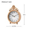 Aoibox Vintage Gold Table Clock, French Rustic Antique Style Decor Clock for Farmhouse, Bedroom, Living Room, Desk, Shelf, Gift - 2 of 4