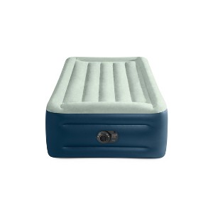 Intex Elevated 18" Pillow Rest Twin Air Mattress with Internal Pump - Off-White/Blue - 1 of 4