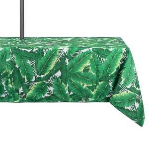 Design Imports  Banana Leaf Outdoor Tablecloth With Zipper 60X84 - 1 of 4