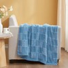Snuggle Sac Faux Fur Checkered Throw Blanket, Fluffy Feather Yarn Blend Bedding Blankets for Couch or Bed - 3 of 4