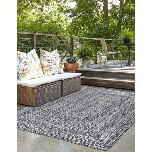 Unique Loom Eco Verse Indoor Outdoor Washable Gretchen Lines Washable Flatweave Hand Made Area Rug - image 1 of 4