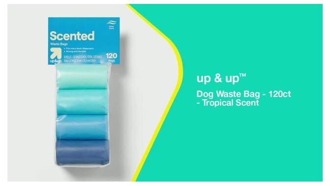 Dog Waste Bag - 120ct - Tropical Scent - up &#38; up&#8482;, 2 of 7, play video