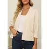 Women's 3/4 Sleeve Open Front Cropped Cardigan Sweater Elegant Shrugs for Women - 2 of 4