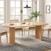 PexFix 79" Oval Dining Table for 6-8 with Arc-Shaped Edge Top and Stripes Base Modern Farmhouse Kitchen Table for Living Room Dining Room Natural - 2 of 4