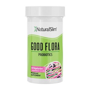 NaturalSlim Good Flora Probiotic Supplement for Digestive Health - 60 Capsules - 1 of 2