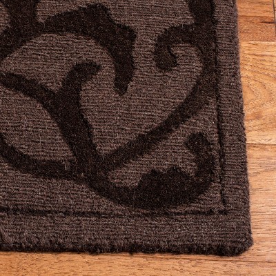 Brown Hand-Tufted Wool 6' x 9' Geometric Area Rug
