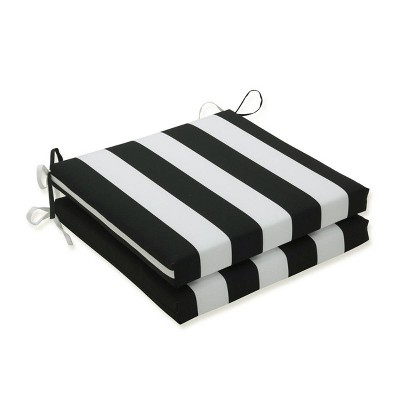 Cabana Stripe 2pc Squared Corners Outdoor Seat Cushions - Pillow Perfect