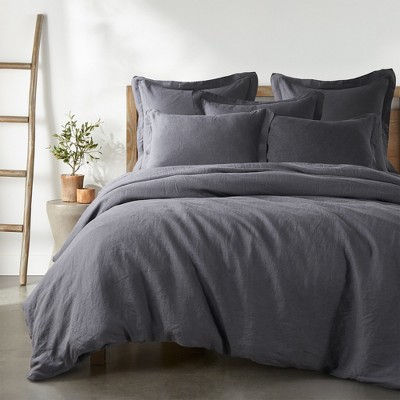 Washed Linen King Duvet Cover - Charcoal - Levtex Home : Target