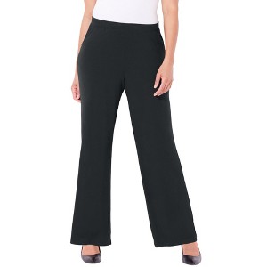 Catherines Women's Plus Size Petite Anywear Wide Leg Pant - 1 of 4