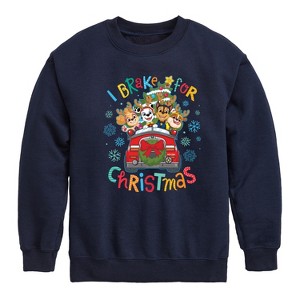 Boys' - Paw Patrol - I Brake For Christmas Graphic Long Sleeve Fleece Sweatshirt - 1 of 4