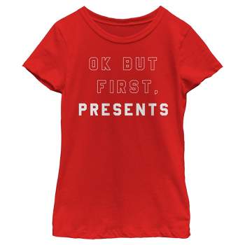 Girl's Lost Gods Ok but First Presents T-Shirt