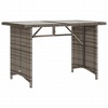 vidaXL Patio Table with Glass Top Gray 43.3"x26.8"x27.6" Poly Rattan - 2 of 4