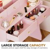 COMHOMA Vanity Desk with Mirror and Lights, Makeup Vanity Table and Chair Set, 5 Drawers, 3 Color Modes - 4 of 4