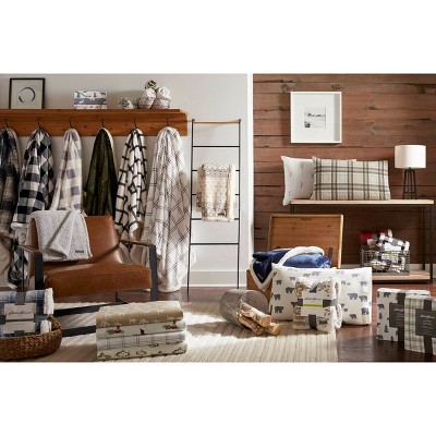 Gray Deer Lodge Queen Cotton Flannel Sheet Set
