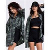 EXLURA Womens Plaid Flannel Shacket Long Sleeve Button Down Shirts Long Jackets Oversized Fall Fashion Outfits - 3 of 4