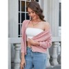Coolmee Women's 3/4 Sleeve Crochet Cardigan Button Down  Cropped Knit Shrug Bolero Lightweight Sweaters Top - 4 of 4