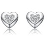 Guili Lovely Heart Stud Earrings – Elegant & Romantic with Clear Cubic Zirconia. Perfect for Any Occasion in White, Gold & Rose Gold - 2 of 3
