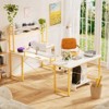 Aheaplus U-Shaped Metal Base Computer Desk - 2 of 4