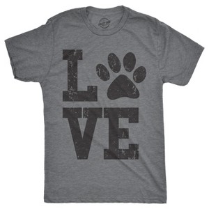 Mens Love Paw Tshirt Cute Adorable Dog Lover Pet Tee For Guys - Crazy Dog Men's T Shirt - 1 of 4