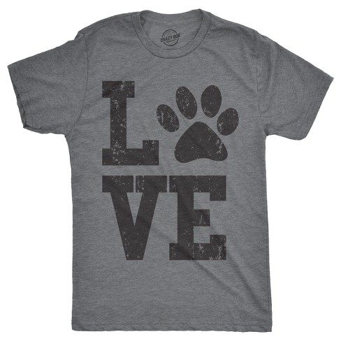 Mens Love Paw Tshirt Cute Adorable Dog Lover Pet Tee For Guys - Crazy Dog Men's T Shirt - image 1 of 4